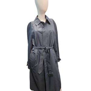 Totes Blue Trench Raincoat size Medium Womens belted